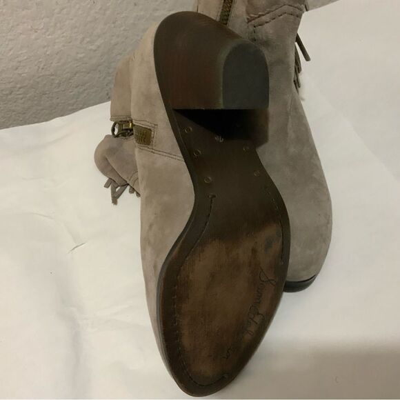 Sam Edelman Louie Fringe Trimmed Ankle Boots Size 7.5 M - Picture 7 of 13